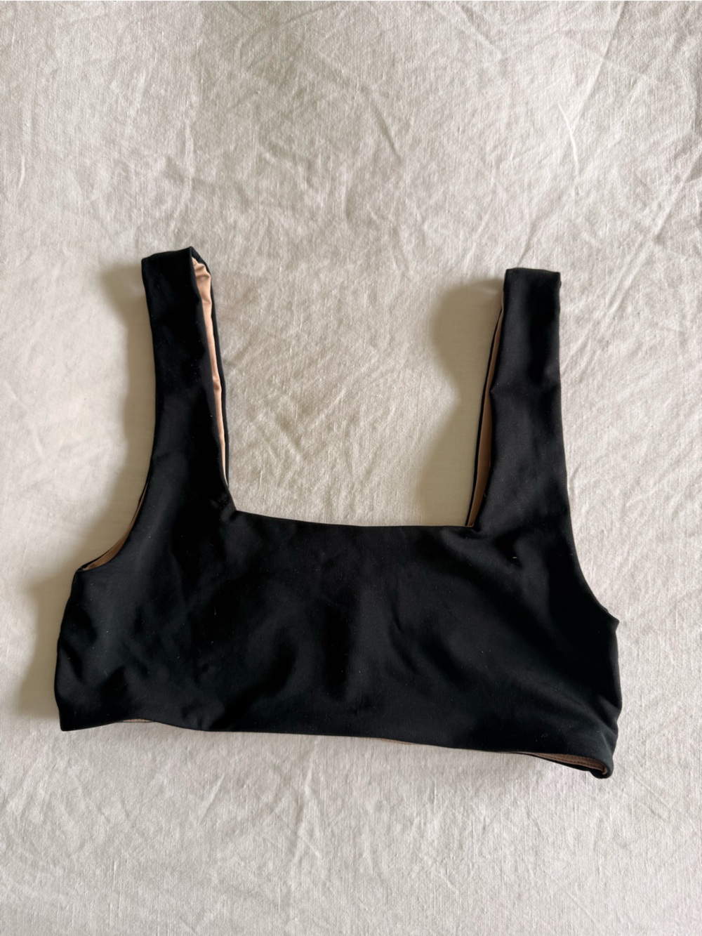 Olympia Activewear Black Sports Bra with Beige Lining